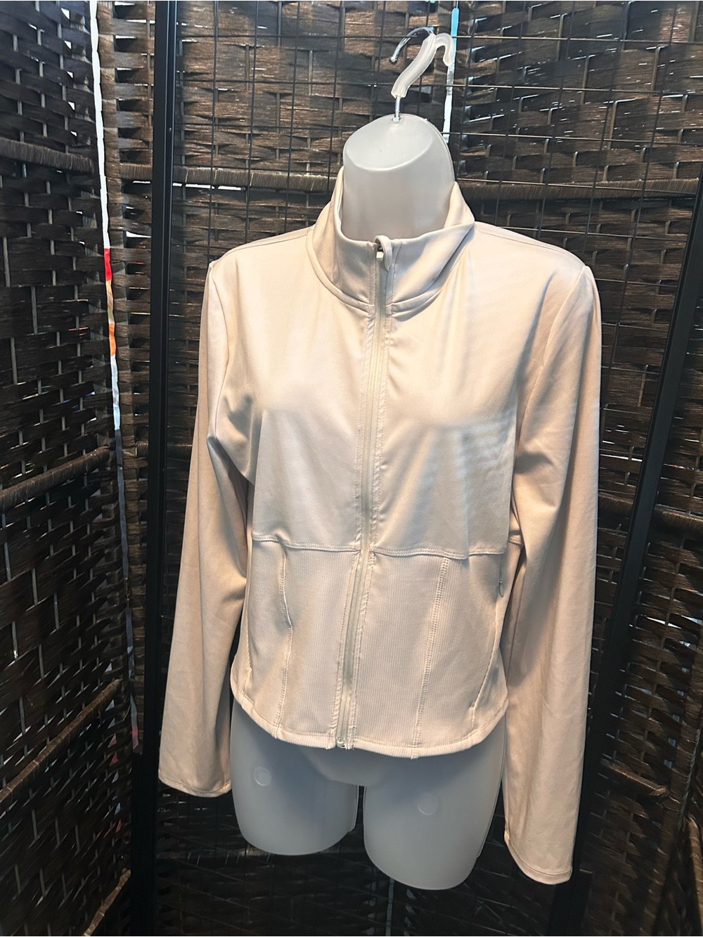 Womens velocity Anastasia active stretch Beige full zip Jacket size large